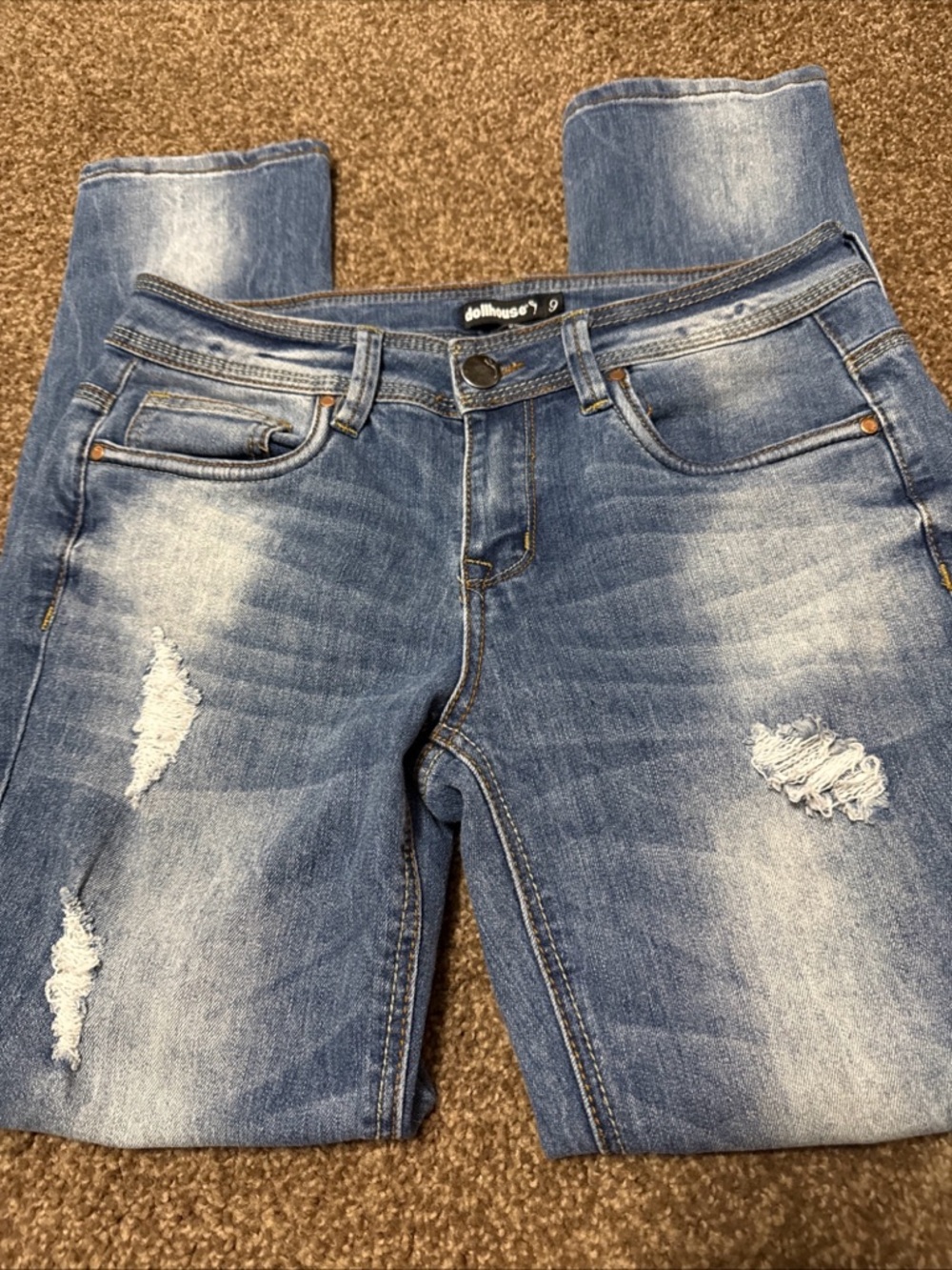 Dollhouse light blue distressed jeans